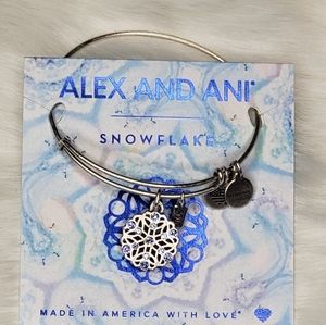 Alex and Ani silver Snowflake charm bangle